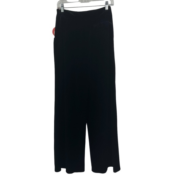 EVA FRANCO NWT Size 6 Hepburn Pant in Black Velvet Wide Leg High Waisted Pocket - Picture 10 of 16